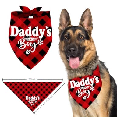 Daddy's Boy Dog Bandana, Daddy's Boy Gift Dog Bandana, Pet Scarf Accessories, Printed Dog Bandanas Gift for Dog Birthday, Christmas, Father’s Day Party, Bandana Gift for Small Medium Large Dogs (D1) - Image 3