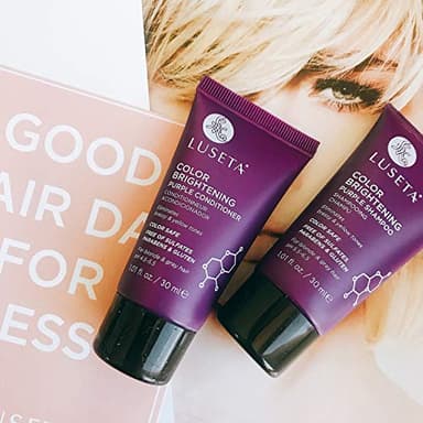 Luseta Color Brightening Purple Shampoo and Conditioner Travel Kit for Blonde and Gray Hair -Infused with Cocos Nucifera Oil to Help Nourish, Moisturize and Condition Hair, 2x1.01oz - Image 8
