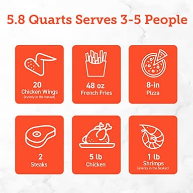 COSORI 12-in-1 Air Fryer 5.8QT, Toast, Bake, Nutrition Facts for 100+ In-App Recipes, AdaptIQ Tech Fast Cook, for Main & Side Dishes, Snacks, Leftovers, Detachable Square Basket, Dishwasher Safe - Image 7