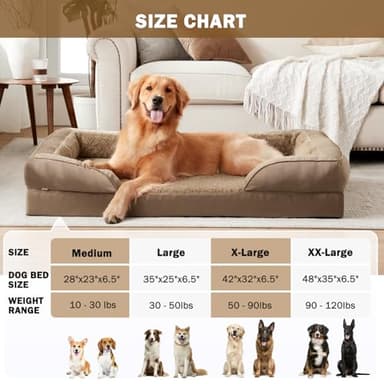 INVENHO Orthopedic Dog Beds Large Sized, XL Washable Dog Sofa with Egg-Crate Foam, Waterproof Lining and Non-Skid Bottom - Image 7