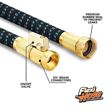 Flexi Hose with 8 Function Nozzle, 50FT - Lightweight Expandable Garden Hose, No-Kink Flexibility, 3/4 Inch Solid Brass Fittings and Double Latex Core - Image 6