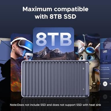 UGREEN 40Gbps M.2 NVMe Enclosure with Aluminum Double-Sided Fin Heat Dissipation, No Noise External SSD Case Compatible with Thunderbolt 4/3/USB4/3.2/2.0 M1 M2 Pro/Max (SSD Not Included) - Image 5