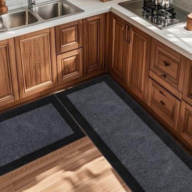 Machine Washable (24" x 36"+ 24" x 60"') Kitchen Rugs Set of 2, Non Slip Kitchen Mats for Floor, Absorbent Entrance Runner Rugs for Bedroom, Hallway, Bathroom, Door (Roll Packing - Image 6