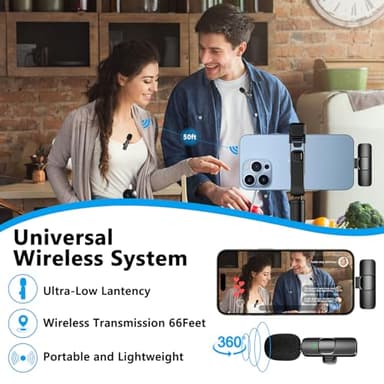 Caymuller Professional Wireless Lavalier Lapel Microphone for iPhone iPad, Mini Lapel Mics Plug-Play 2.4G Ultra-Low Delay Noise Reduction Chip for Video Recording Interview Podcast Vlog YouTube Tiktok - Image 5
