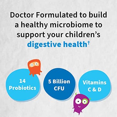Garden of Life Kids Probiotics, Dr. Formulated Probiotics Organic Kids+ Vitamin C & D, Berry Cherry, Gluten Dairy & Soy Free Immune & Digestive Health Supplement, 30 Chewables (Shelf Stable) - Image 3