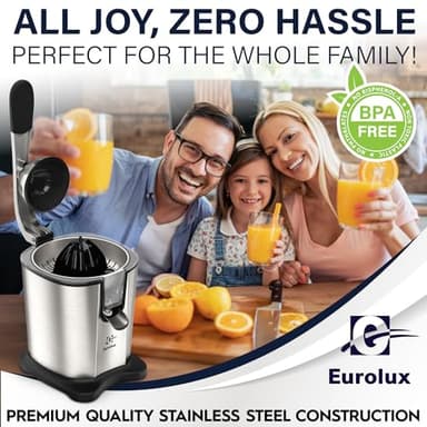 Eurolux Electric Citrus Juicer Power Pro - With 300 Watts of Power, The Most Powerful Juicer, For Easy Smooth Juicing Experience | New Updated Design - Image 5