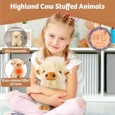 MARYSUN Microwavable Highland Cow Stuffed Animal - Weighted Stuffed Animal Plush, Heating Pad, Cozy Gift for Girls|Women|Kids|Elderly People - Image 2