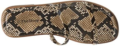The Drop Women's Paris Square Toe Two Strap Flat Sandal, Printed Snake, 8 - Image 5