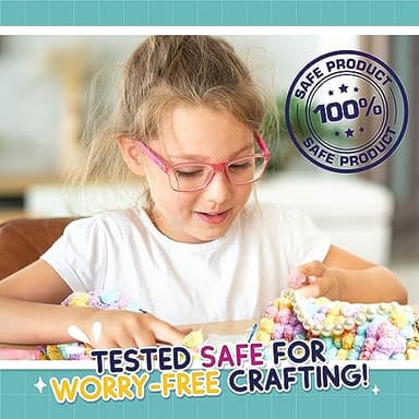 PURPLE LADYBUG Make Your Own Pompom Purse Craft Kit - Girls Arts and Crafts Ages 8-12, Gifts for Girls 6-12 Years Old, Complete Handbag Making Set for DIY Project Activity - Image 6