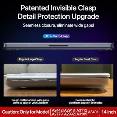Soonjet for MacBook Pro 14 inch Case | M5 M4 M3 M2 M1 Pro/Max 2025-2021 | 100% Match Official Color | Protective Hard Shell Laptop Cover | Space Gray Clear - Image 7