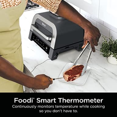 Ninja DG551 Foodi Smart XL 6-in-1 Indoor Grill with Air Fry, Roast, Bake, Broil, & Dehydrate, Foodi Smart Thermometer, 2nd Generation, Black/Silver - Image 7