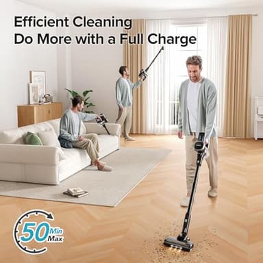 Lubluelu Cordless Vacuum Cleaner, Max 50 Mins Runtime, Stick Vacuum with Touch Screen,Lightweight Vacuum for Carpet, Home Hardwood Floor and Pet Hair. - Image 5