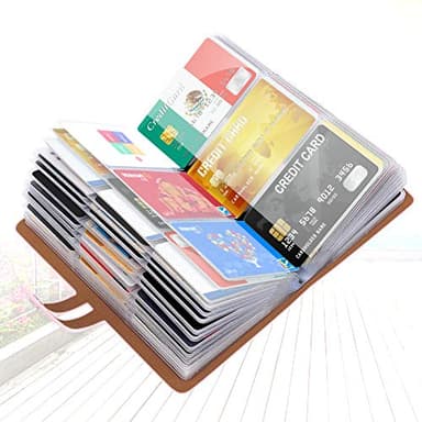 Padike RFID Credit Card Holder Business Card Organizer Business Card Holder, with 96 Card Slots Credit Card Protector for Managing Your Different Cards to Prevent Loss or Damage (Pink) - Image 1