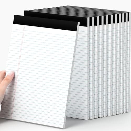 AILZFEI 12 Pack of Legal Pads 8.5 x 11.75 College Ruled Notebook White Paper Note Pad Narrow Ruled 30 Sheets Notepads Perforated Writing Pad Clear Print 8x11 Legal Pads Pads of Paper - Image 1
