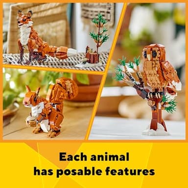 LEGO Creator 3 in 1 Forest Animals Red Fox Toys - Building Toys for Kids, Boys & Girls, Ages 9+ - Animal Figurine W/ 3 Building Options into Fox, Owl, or Squirrel - 31154 - Image 4