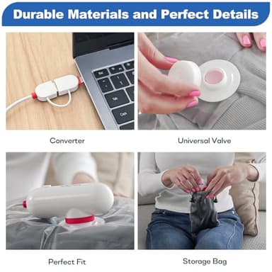 VMstr 15 Pack Travel Vacuum Storage Bags with USB Pump, Vacuum Packing Seal for Luggage and Suitcase, Space Saver for Clothes and Clothing Travel - Image 7