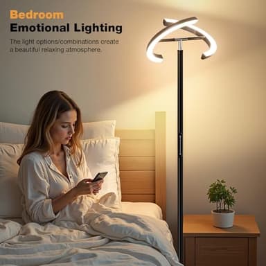 PreeOtti Floor Lamps for Living Room, 40W/2400LM Rotatable LED Floor Lamp with Touch & Remote Control, 70" Tall Standing Lamp Stepless Dimmable, Modern Torchiere Corner Lamp for Bedroom, Office - Image 3
