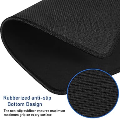 Large Extended Gaming Mouse Pad with Stitched Edges, (31.5X15.7In) Durable Non-Slip Natural Rubber Base, Waterproof Computer Keyboard Pad Mat for Esports Pros/Gamer/Desktop/Office/Home-Black - Image 4
