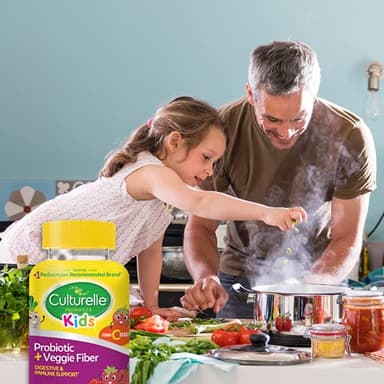 Culturelle Daily Probiotic for Kids + Veggie Fiber Gummies (Ages 3+) 30 Count Berry Flavor - Probiotics for Digestive Health & Immune Support Plus Vitamin C Kids Boost - Image 8