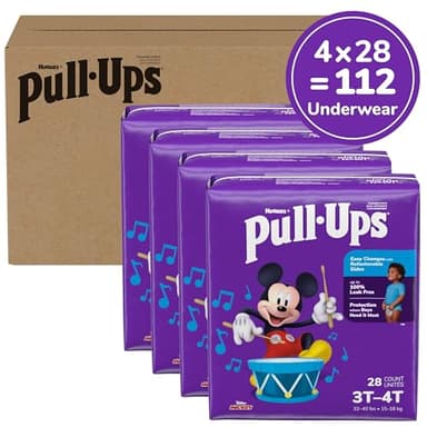 Pull-Ups Boys' Potty Training Pants, Size 3T-4T Training Underwear (32-40 lbs), 112 Count (4 Packs of 28), Packaging May Vary - Image 2