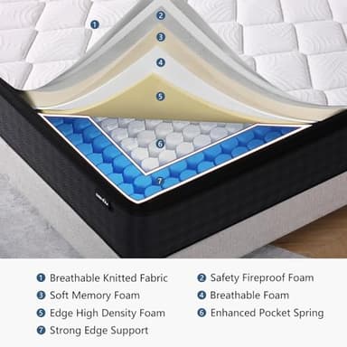 DEHIJU Twin Size Mattress, 10 Inches Hybrid Memory Foam Twin Mattress in a Box, Pressure Relief, Medium Firm, CertiPUR-US - Image 3
