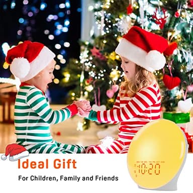 Wake Up Light Sunrise Alarm Clock for Kids, Heavy Sleepers, Bedroom, with Sunrise Simulation, Sleep Aid, Dual Alarms, FM Radio, Snooze, Nightlight, Daylight, 7 Colors, 7 Natural Sounds, Ideal for Gift - Image 8