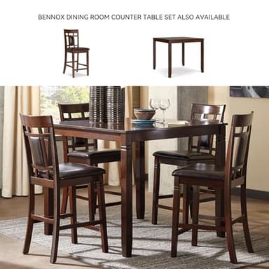 Signature Design by Ashley Bennox Dining Room Table and Chairs with Bench (Set of 6), Brown - Image 6