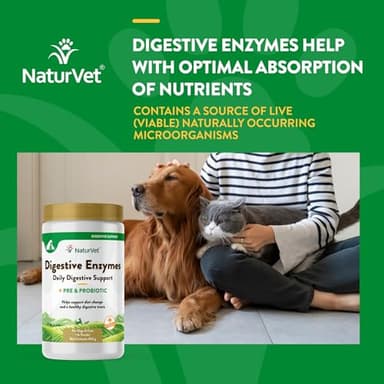 NaturVet – Digestive Enzymes - Plus Probiotics & Prebiotics – Helps Support Diet Change & A Healthy Digestive Tract – for Dogs & Cats – 1 lb Powder - Image 4
