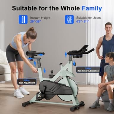Superun Exercise Bike, Stationary Bikes for Home Gym with 32-Level Magnetic Resistance, 300LBS Capacity Indoor Cycling Bike with Comfortable Seat, LED Display - Image 4