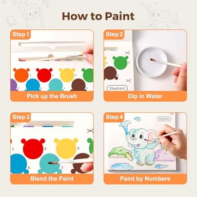 Jar Melo Paint with Water Books for Toddlers, Mess Free Watercolor Painting Activity for Kids Ages 1-3, 2-4, 4-6, Art Craft Coloring Gift with Brush, Airplane Travel Activities for Toddlers, Animals - Image 6