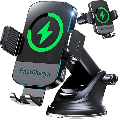 Wireless Car Charger, 2025 Upgrade 15W Fast Charging Auto Clamping Car Phone Holder Charger, Phone Holders for car, CHGeek,fit for iPhone 16 15 14 13 Mini Pro Max XR, Samsung Galaxy S25 Ultra - Image 1