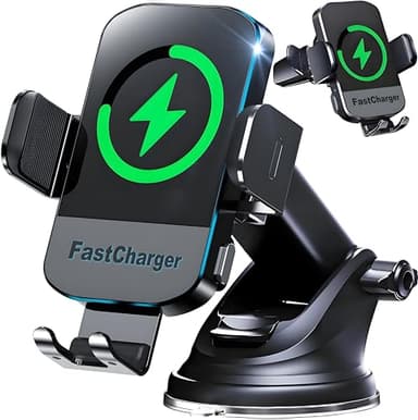Wireless Car Charger, 2025 Upgrade 15W Fast Charging Auto Clamping Car Phone Holder Charger, Phone Holders for car, CHGeek,fit for iPhone 16 15 14 13 Mini Pro Max XR, Samsung Galaxy S25 Ultra - Image 1