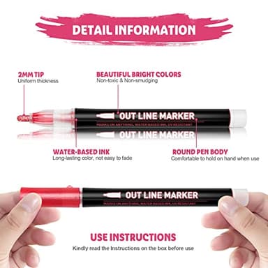 Stocking Stuffers for Kids, Outline Glitter Markers, Stocking Stuffers for Teen Girl Gifts Trendy Stuff, 12 Shimmer Markers Outline Pens for Art Supplies for Kids 9-12, Gifts for 4-12 Year Old Girls - Image 8