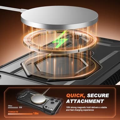 TONGATE for iPhone 17 Pro Max Case with 360° Spin Magnetic Stand, [Compatible with MagSafe][Military-Grade Protection] with Screen Protector & Camera Control Cover for iPhone 17 ProMax, Black - Image 7