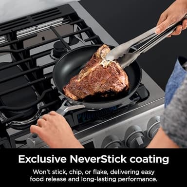 Ninja Pots and Pans Set Non Stick | Comfort Grip 10-Piece Cookware Set with NeverStick | Frying Pan, Sauce Pan With Lid, Stock Pot with Lid, Nonstick, Dishwasher Safe, Oven Safe to 400°F, CW69010 - Image 4