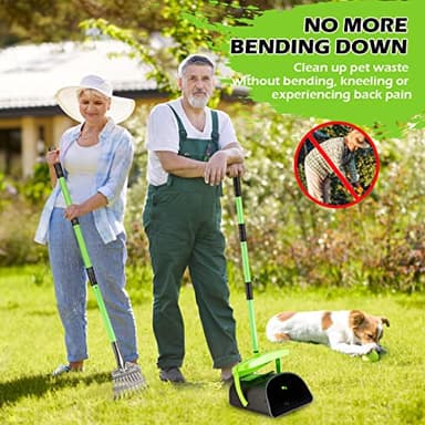 MXF Pooper Scooper Swivel Bin & Rake Kit with 20 Waste Bags, 36.6" Long Handle Adjustable Portable Non-Breakable Dog Pooper Scooper for Large Medium Small Dogs, Poop Scooper for Lawn Yard Dog Kennel - Image 2