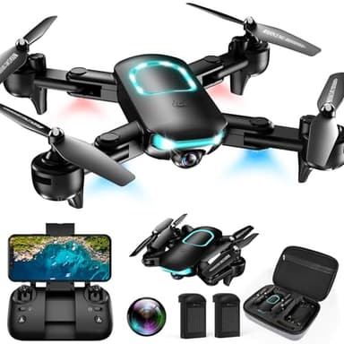 REDRIE Drone with 1080P Camera for Beginners, Foldable, Altitude Hold, Gestures Selfie, Waypoint Fly, Headless Mode, 3D Flip, One Key Start, 3 Speed Modes, Circle Fly, 2 Batteries - Image 1