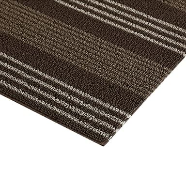 Nautica - PVC Loop Utility Mats | Indoor/Outdoor | Slip-Resistant | Mat for Kitchen, Garage, Laundry Room, Foyer, & More | Stripe Modern Design Doormat | Measures - 16 x 24 | Brown - Image 6