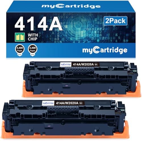414A Black Toner Cartridge 2 Pack (with Chip) Compatible Replacement for HP 414A 414X for Color Laserjet Pro MFP M479fdw M479fdn M479dw Pro M454dw M454dn M479 M454 Printer Ink W2020A W2020X High Yield - Image 1