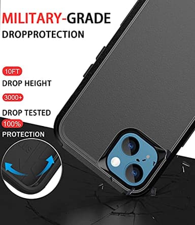 Diverbox for iPhone 13 Case [Shockproof] [Dropproof] [Dust-Proof],Heavy Duty Protection Phone Case Cover for Apple iPhone 13 (Black) - Image 2