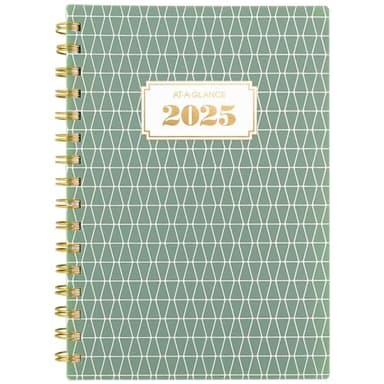 AT-A-GLANCE 2025 Planner, Weekly & Monthly, 5-1/2" x 8-1/2" Small, Badge, Tile (1722T-200-25) - Image 1