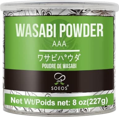 Soeos Wasabi Powder 8oz (227g), Premium Wasabi Powder for Sushi and Sashimi - Image 1
