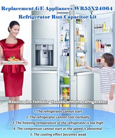 WR55X24064 Refrigerator Capacitor Fits For GE Refrigerator&Freezer Compressor Run Capacitor Replace WR55X20800,WR55X23731,WR62X20693,WR62X79,WR62X0079,WR62X10018, WR62X10040,WR62X10048,WR87X27279 ETC. - Image 6