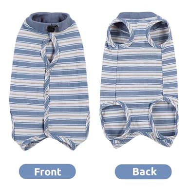 Queenmore Cat Recovery Suit,Cat Suit for Cats After Surgery Female,Featured Striped Post-Surgery Bodysuit,Cat Surgery Recovery Suit Female Cone of Shame Alternative for Cats Anti Licking (Blue,S) - Image 7