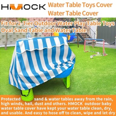 HMOCK Kids Water Table Cover Water Table for Toddlers 1-3 Outdoor Water Table Toys Cover Patio Waterproof Dust Proof Anti-UV - Image 3
