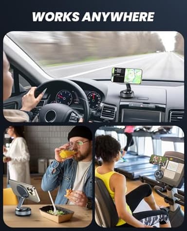 Jononser Car Phone Holder, 360°Adjustable Magnetic Phone Holder for Car, Foldable Suction Cup Phone Mount, Phone Holders for Your Car for iPhone 17/16/15/14/13/12 Series (Carbon Fiber) - Image 7