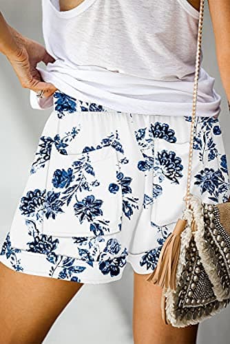 ONLYSHE Women Juniors Summer Casual Shorts Fashion Comfy Pocketed Drawstring Elastic Waist Pants Cornflower XL - Image 3