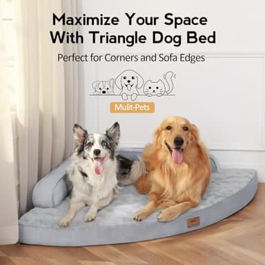 MEKIY Large Dog Bed - XL Orthopedic Egg-Crate Memory Foam Dog Beds with Removable Washable Cover, Waterproof Pet Beds with Non-Slip Bottom, Grey - Image 4