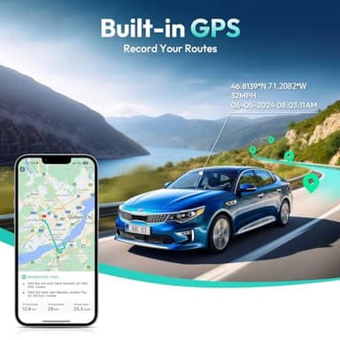 BOTSLAB 4K Dash Cam Front and Rear, 170° Ultra Wide Dashcam with ADAS, Night Vision, 24/7 Parking Mode, Sony IMX415 Sensor, WDR, Free 64GB SD Card, 5G/2.4G WiFi, Built-in GPS, Loop Recording - Image 6