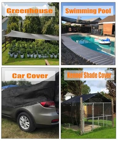 e.share Shade Cloth, 40%-50% Sunblock UV Protection, 10 FT X 20 FT can Custom Size Sun Mesh Net for Garden Plant Cover, Flowers and Greenhouse, Black - Image 6